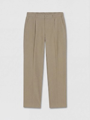 LC Waikiki Kahverengi Regular Fit Keten Karışımlı Erkek Pileli Pantolon