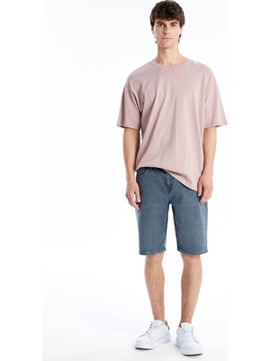 LC Waikiki Gri Slim Fit Erkek Jean Şort