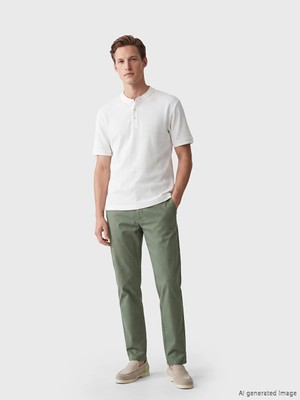 LC Waikiki Haki Regular Fit Gabardin Erkek Pantolon