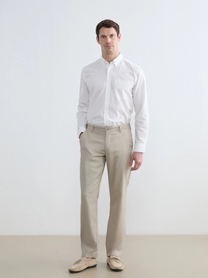 LC Waikiki Bej Standart Kalıp Erkek Chino Pantolon