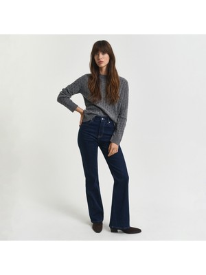 Gant Kadın Lacivert Slim Fit Flare Jean
