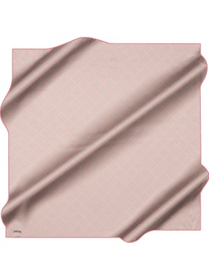 Aker Pembe 90X90 Ipek Krep Saten Eşarp