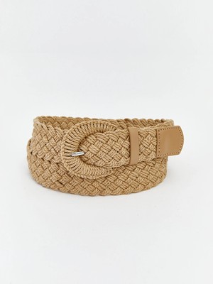 LC Waikiki Bej Hasır Örgü Kadın Kemer