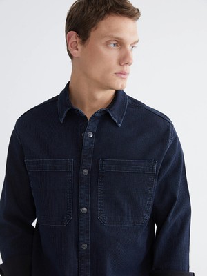 LC Waikiki Indigo Rahat Kalıp Erkek Jean Gömlek