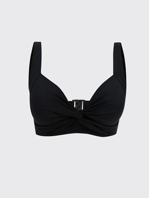 LC Waikiki Siyah Düz Dikişli Pedli Kadın Bikini Üst