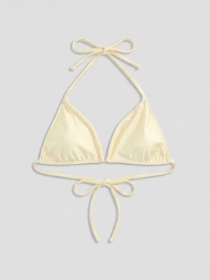 LC Waikiki Bej Kadın Ipli Çıkarılabilir Pedli Bikini Üst