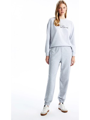 LC Waikiki Gri Beli Lastikli Kadın Jogger Eşofman Altı