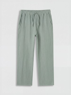 LC Waikiki Yeşil Loose Fit Erkek Müslin Pantolon
