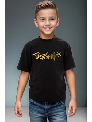 Widi Anime Manga Berserk Logo Baskılı %100 Pamuk Yüksek Kaliteli Premium Erkek Çocuk Kız Çocuk T-Shirt