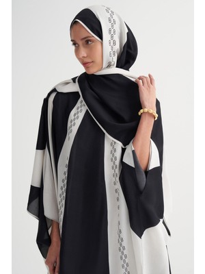 Siyah Carell Monochrome Floş Şal
