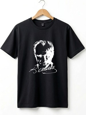 Widi Unisex 23 Nisan Mustafa Kemal Atatürk Baskılı %100 Pamuk Bisiklet Yaka Kısa Kol Çocuk T-Shirt