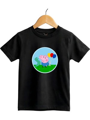 Widi Domuz ve Dinazor Baskılı Regular Fit %100 Pamuk Kısa Kollu Çocuk T-Shirt