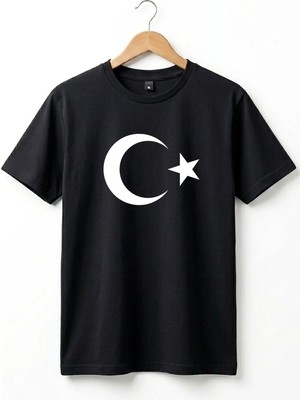 Widi Unisex Türkiye Ay Yıldız Bayrak Baskılı Regular Fit %100 Pamuk Bisiklet Yaka Kısa Kol Çocuk T-Shirt