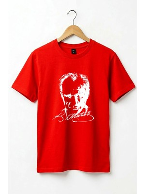 Widi Unisex 23 Nisan Mustafa Kemal Atatürk Baskılı %100 Pamuk Bisiklet Yaka Kısa Kol Çocuk T-Shirt
