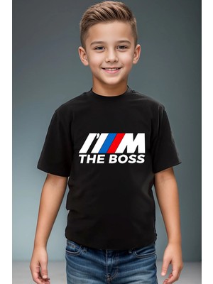 Widi Araba Baskılı %100 Pamuk Premium Erkek Çocuk Kız Çocuk Siyah T-Shirt