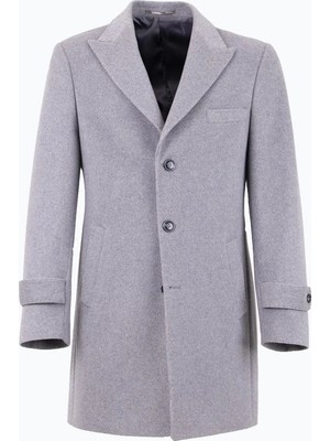HC MEN CLASSIC Erkek Gri Yün Modern Fit Kaban