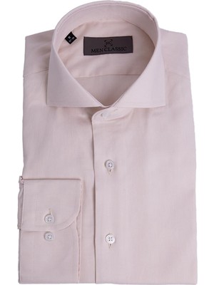 HC MEN CLASSIC Erkek Bej Slim Fit Italyan Yaka Gömlek