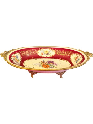 Limoges El Boyama Pirinç Geçmeli Porselen Sunumluk 39 cm 22 cm 9 cm Ölçülerinde