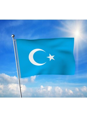 Doğu Türkistan Bayrağı Premium Raşel Kumaş 100X150 cm