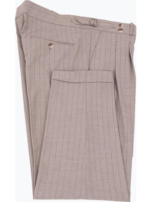 HC MEN CLASSIC Erkek Sütlü Kahve Çift Pile Pantolon