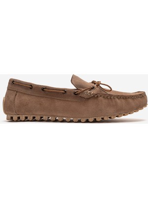 Marcomen Erkek Bağcıklı Loafer Ayakkabı Gerçek Deri Mc 7342 Vizon