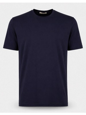 HC MEN CLASSIC Erkek Basic Tshirt Modern Fit Lacivert Bisiklet Yaka