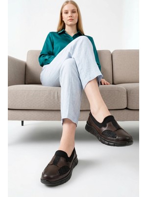Doçka Kadın Ayak Sorunları Için Özel (Halluks Valgus) Mevsimlik Ortopedik Hakiki Düz Taban Bağcıksız Ayakkabı AE26Y/C4712