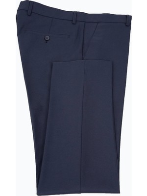 HC MEN CLASSIC Erkek Lacivert Slim Fit Viskon Yün Klasik Pantolon