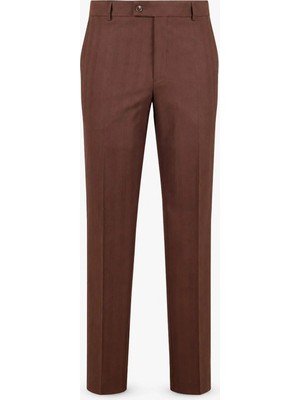 HC MEN CLASSIC Erkek Desenli Pantolon Modern Fit Kiremit Düz Kesim