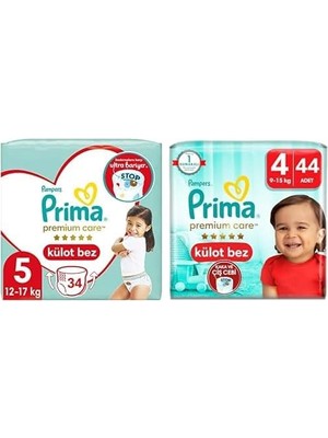 Külot Bebek Bezi Premium Care 5 Beden 34 Adet Junior Ikiz Paket & Bebek Bezi Premium Care Külot Bez 4 Numara 44 Adet Ikiz Paket
