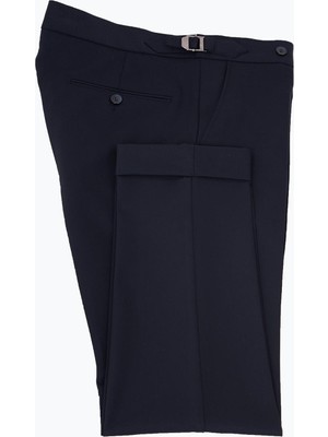 HC MEN CLASSIC Erkek Lacivert Slim Fit Viskon Yün Klasik Pantolon
