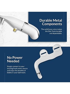 Bio Bidet By Slimtwist Tatlı Su Sprey Bide Eklentisi Tuvalet, Beyaz, Elektriksiz, Kolay Kurulum