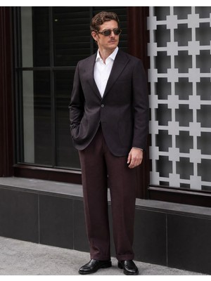 HC MEN CLASSIC Erkek Keten Casual Ceket Modern Fit Siyah Sivri Yaka