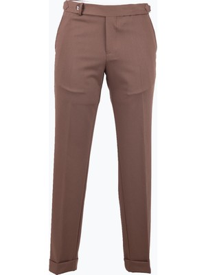 HC MEN CLASSIC Erkek Sütlü Kahve Slim Fit Viskon Yün Klasik Pantolon