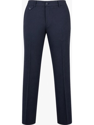 HC MEN CLASSIC Erkek Kumaş Pantolon Modern Fit Lacivert Bel Yarım Lastikli