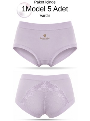 Unreal Un Real Underwear 910 Kadın Dantel Detaylı Yüksek Bel Külot 5’li Paket Karışık Renk L-Xl