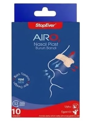 Stopever Aıro2 Nasal Plast Nefes Açıcı Burun Bandı 10LÜ