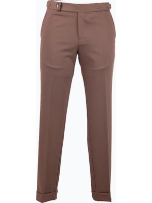 HC MEN CLASSIC Erkek Sütlü Kahve Slim Fit Viskon Yün Klasik Pantolon
