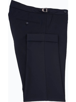 HC MEN CLASSIC Erkek Lacivert Slim Fit Viskon Yün Klasik Pantolon