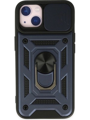 Mudanis Apple Iphone 14 Kılıf Pars Lens Yüzüklü Silikon - Lacivert