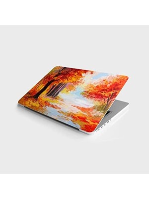 Laptop Bilgisayar Notebook Pc Kaplama Etiketi Sonbahar Yağlıboya