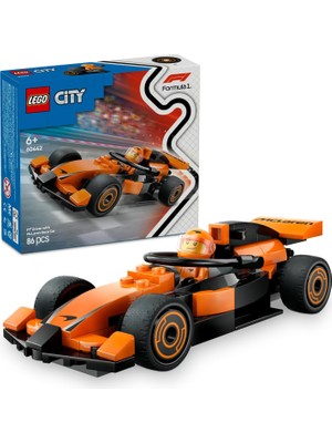 City Mclaren Yarış Arabalı F1 Sürücüsü 60442-6 Yaş ve Üzeri Çocuklar Için Mini Yarış Arabası Içeren Yaratıcı Oyuncak Yapım Seti, Doğum Günü Hediyesi (86 Parça)