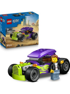 City Hot Rod 60485 – 5 Yaş ve Üzeri Erkek ve Kız Çocuklar Için Sürücü Minifigürü ve Ayrıntılı Yarış Arabası Özellikleri Içeren Yaratıcı Oyuncak Araba Yapım Seti, Hediye Fikri (81 Parça)
