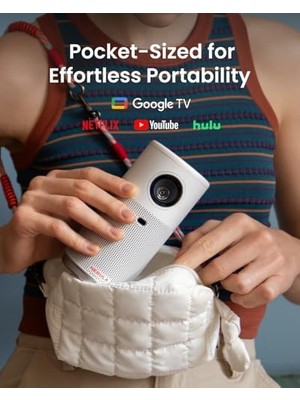 By Capsule Air, Dünyanın En Küçük Tv Projeksiyon Cihazı, Sadece 650G, 2 Saat Oynatma, Otomatik Odak - Beyaz
