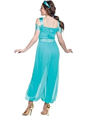Kadın Jasmine Deluxe Yetişkin Kostümü, Turkuaz, Turkuaz, M (8-10)