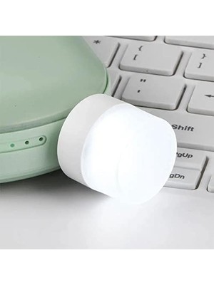 Linwnil Gece USB Işıkları, Mini LED Ampul, Takılabilir, Beyaz, Kompakt, Yatak Odası, Banyo, Çocuk Odası, Koridor, Mutfak Araba Için USB Atmosfer Işığı (4 Beyaz Işık)