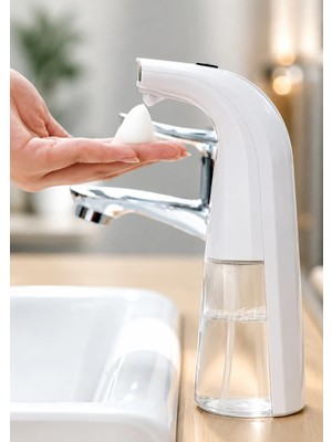Sensörlü Köpük Sıvı Sabunluk Beyaz - 250 ml (Pilli)