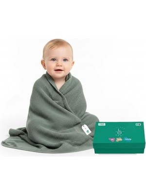 Ipeksi YUMUŞAK%100 Lyocell Tencel™ Bebek Örme Battaniye, Oekotex 100 - Hipoalerjenik ve Isı Düzenleyici - Yeni Doğanlar Için Lüks Konfor Dua Model (Yeşil)