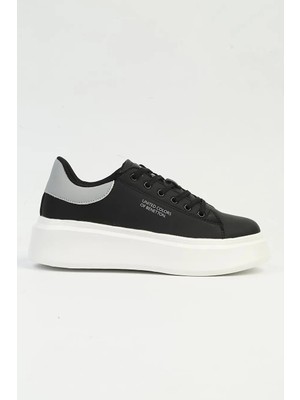 United Colors Of Benetton Siyah Beyaz Kadın Sneaker BNI-10232 Z