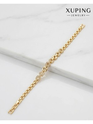 Xuping Jewelry 14 Ayar Altın Kaplama Pırlanta Montür Baget Bileklik